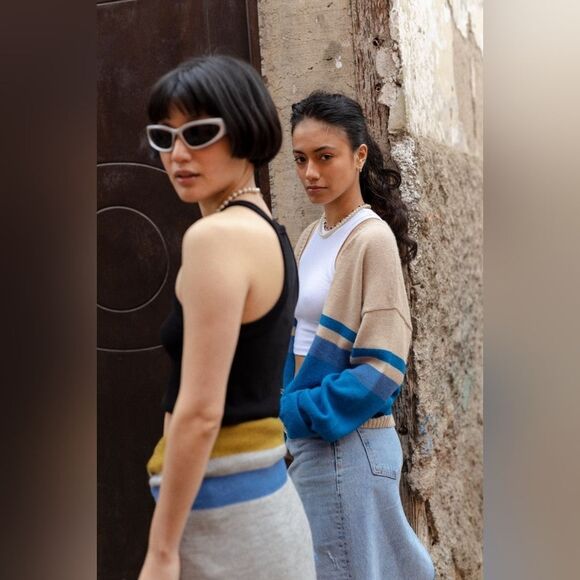 The Endery Cabin Cardigan | Crystal Lake Size XL/XXL in Tan and Blue NWT - Picture 13 of 16